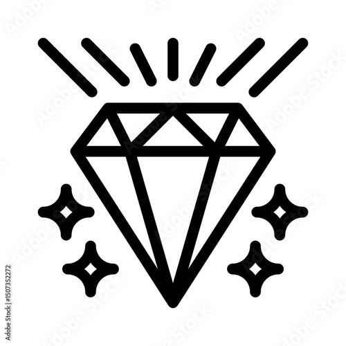 shiny diamond line icon