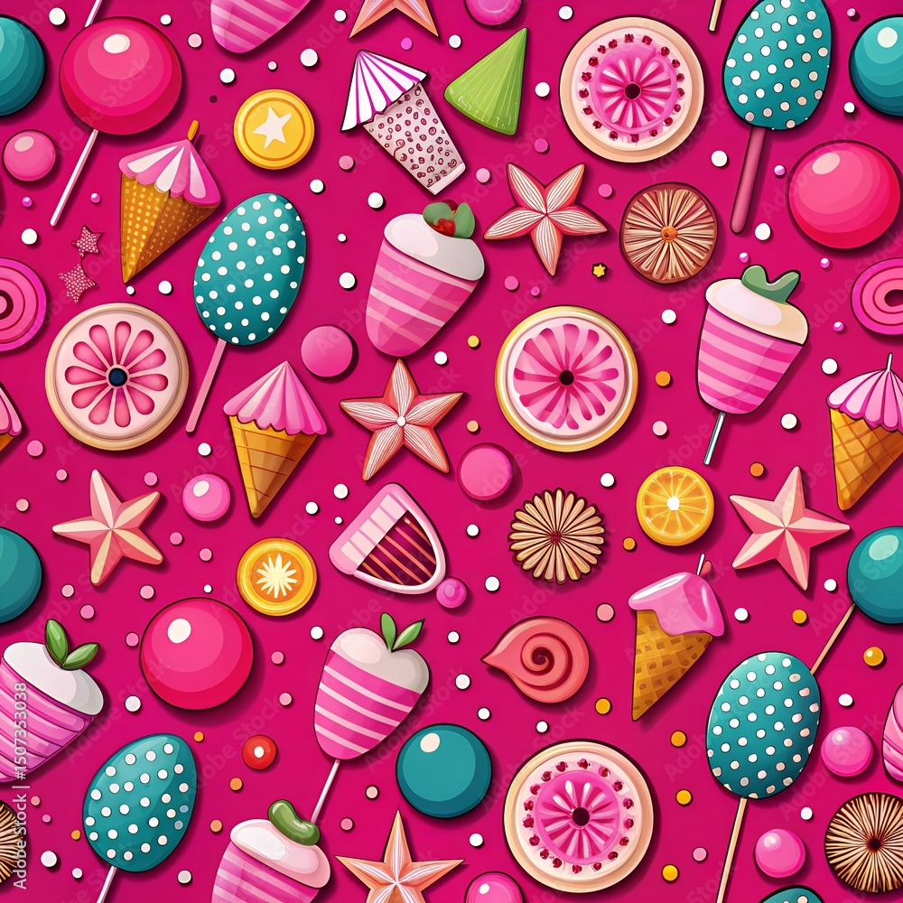 Fototapeta premium Hot Pink Playful Pop Art Design