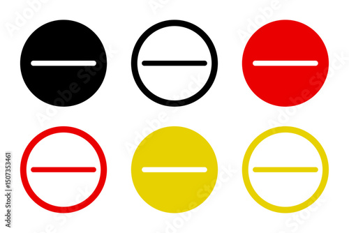 Free Download Minimalist Minus Icon Set on White Background. Vector Illustration - GFXLoad