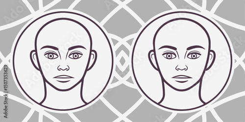 Bipolar personality and mental disorder concept. Vector illustration. 