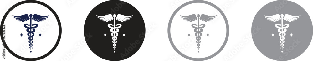 Fototapeta premium caduceus medical symbol on white background 
