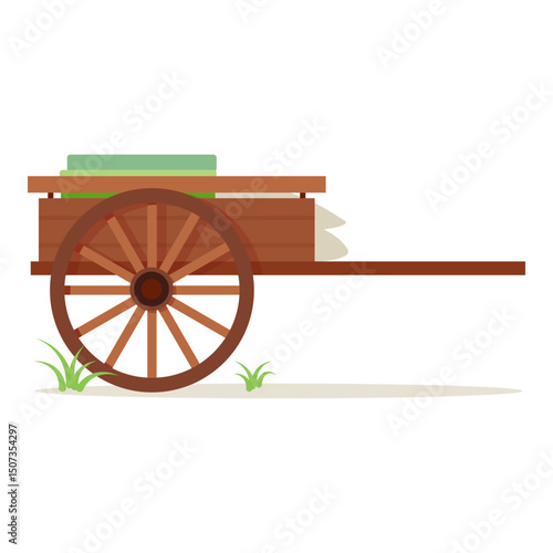 An old hand cart loaded with pioneer belongings