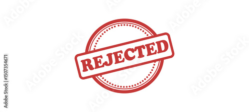 Rejected Red Ink Rubber Stamp. Vector Illustration