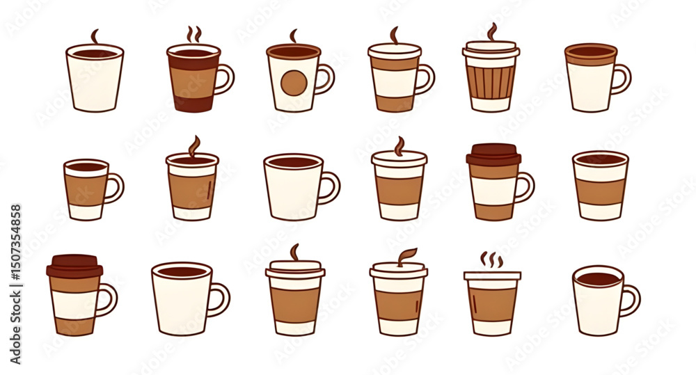 collection of coffee cups collection of coffee cups