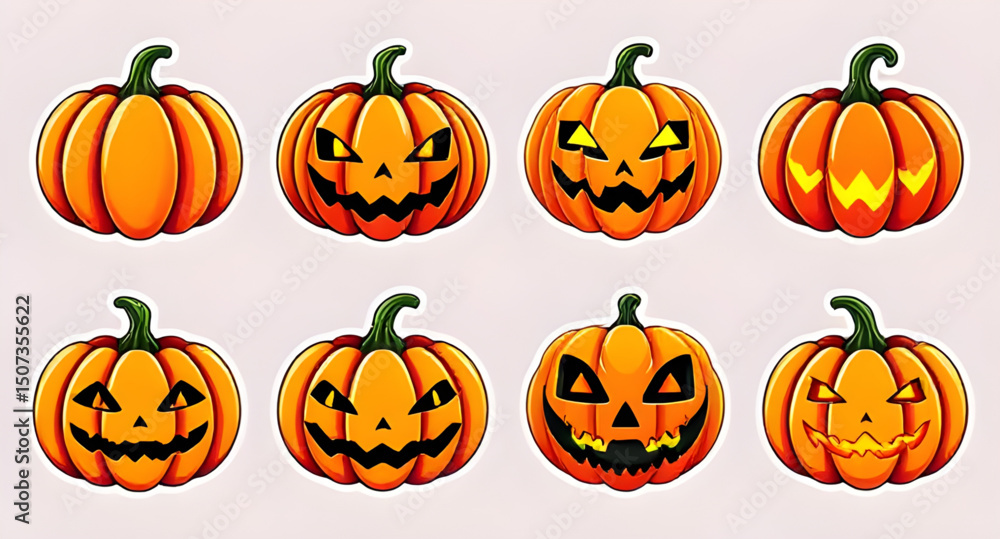 collection of Halloween pumpkin collection of Halloween pumpkin