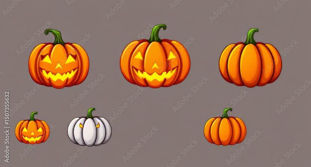 collection of Halloween pumpkin collection of Halloween pumpkin