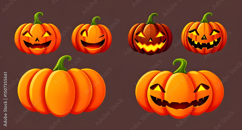 collection of Halloween pumpkin collection of Halloween pumpkin