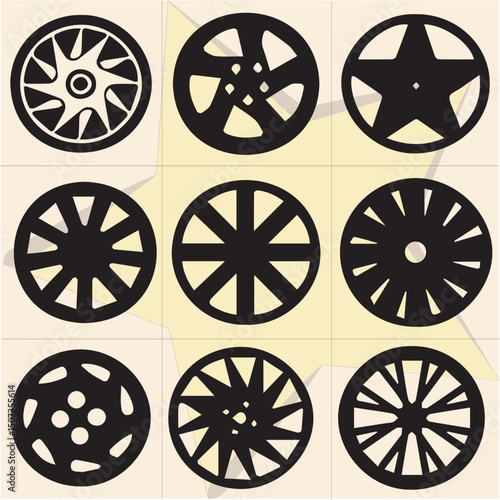 All kind of transportation vector Black and white set-110