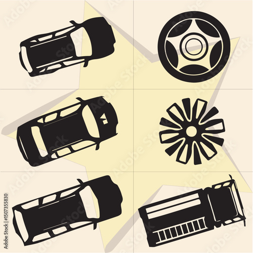 All kind of transportation vector Black and white set-111