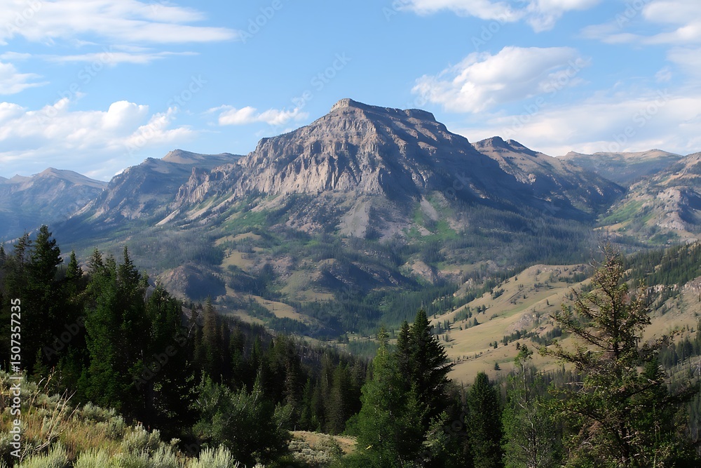 Obraz premium Image of Bighorn Mountain in Wyoming landscape 