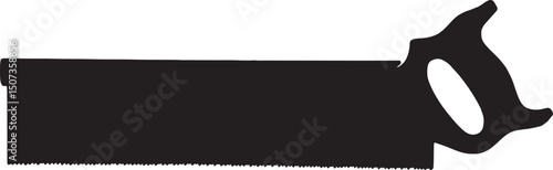 vector; silhouette handsaw black and white