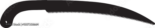 vector; silhouette handsaw black and white