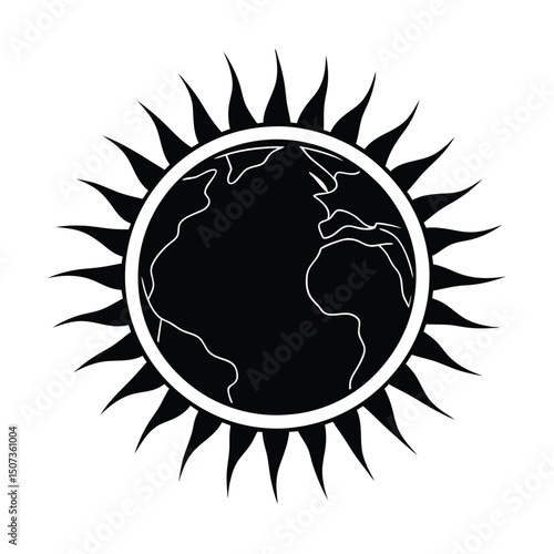 The Black Sun Eclipses the World in a Burning Halo