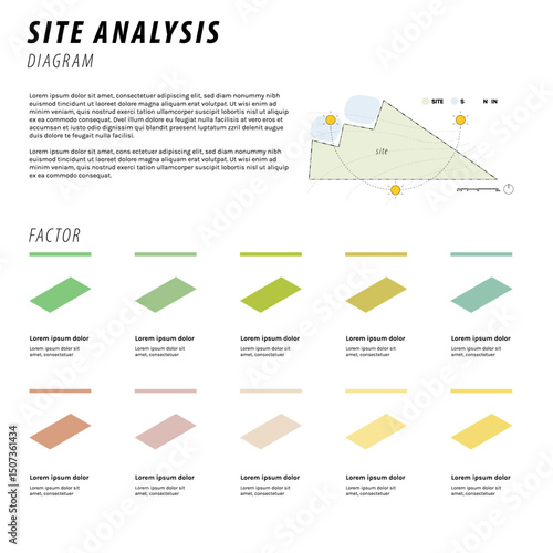 landscape architecture site analysis symbol icon element drawing graphic flat isolated vector. urban design element drawing