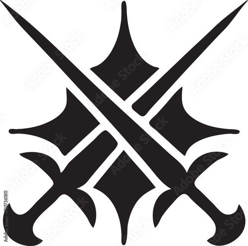 Crossed Swords Combat Icon vector