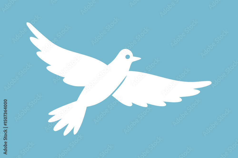 Fototapeta premium Dove of peace silhouette icon. drawing flying pigeon clipart symbol