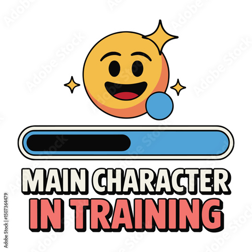 Main Character In Training Loading Bar T Shirt Design