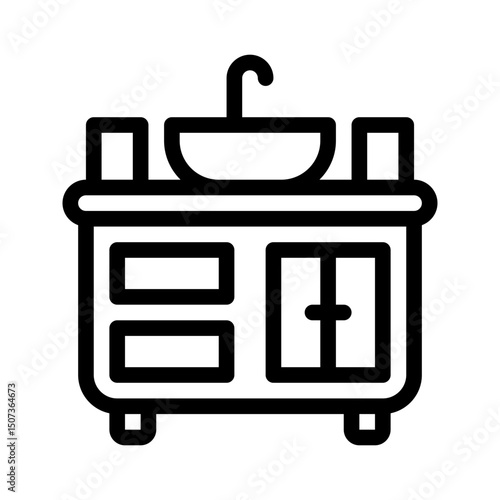 bathroom cabinet line icon