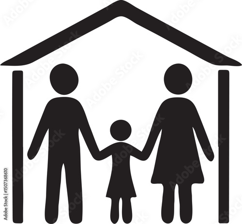 Family Protection Shelter Concept Vector Icon