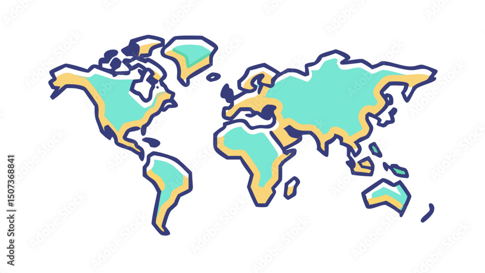 Obraz premium Real world map Vector