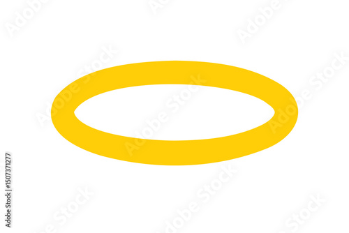 angels halo, nimbus doodle icon. vector flat icon design yellow halo on white background. logo template halo element religion theme.