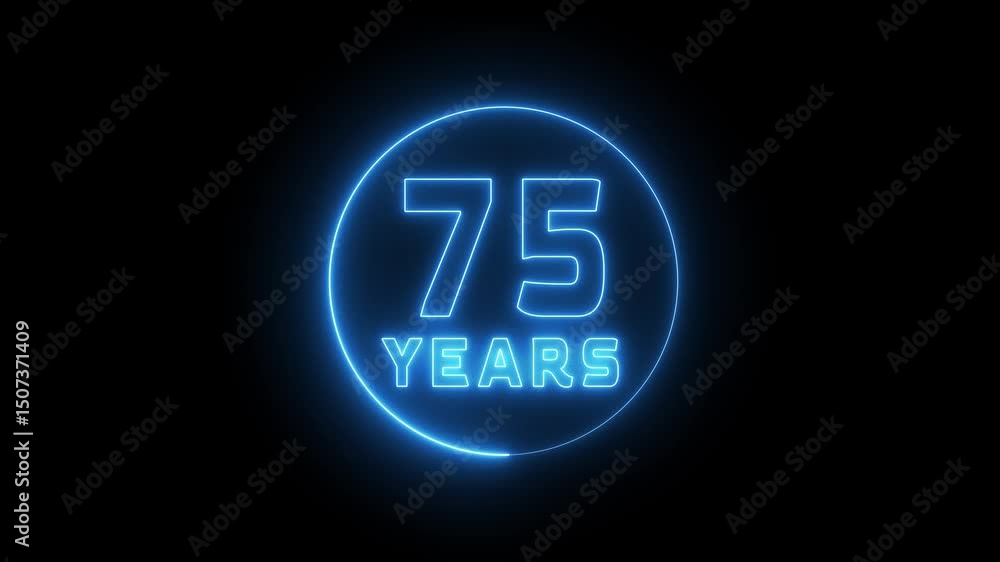 Neon happy anniversary celebration animation. Neon happy anniversary celebration animation.