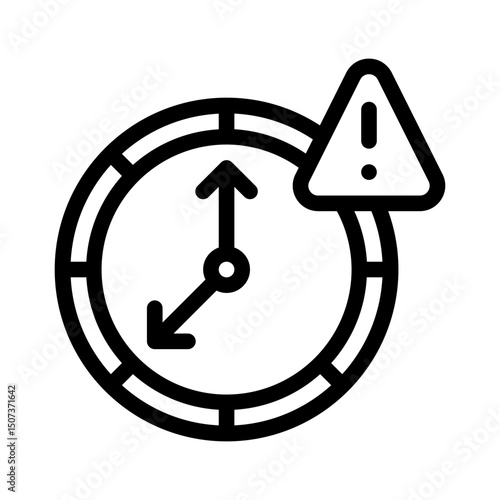overdue alert line icon