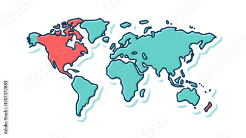 world map on white background vector