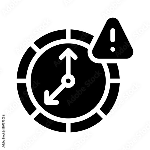 overdue alert glyph icon