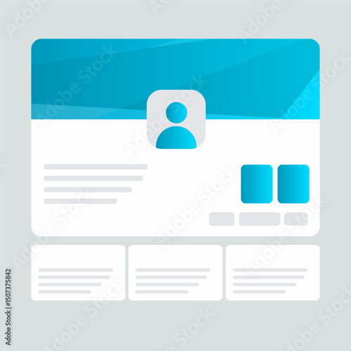 Elegant abstract LinkedIn banner mockup with futuristic design for personal branding and marketing