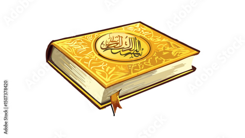 Elegant Golden Quran Calligraphy Vector Design
