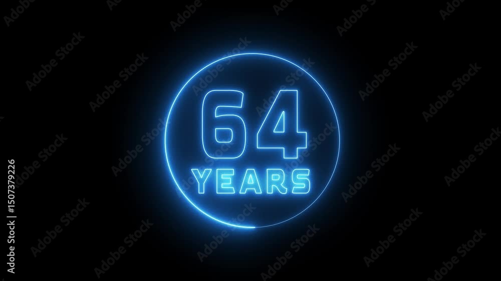 Neon happy anniversary celebration animation. Neon happy anniversary celebration animation.
