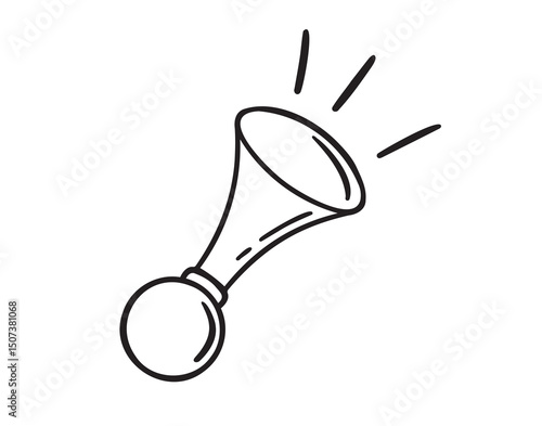 vintage air horn icon doodle hand drawn. Outline drawing vintage air horn line clipart symbol