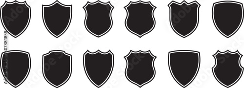 Police Badge & Shield Silhouettes Vector Set: Law, Security, Authority & More