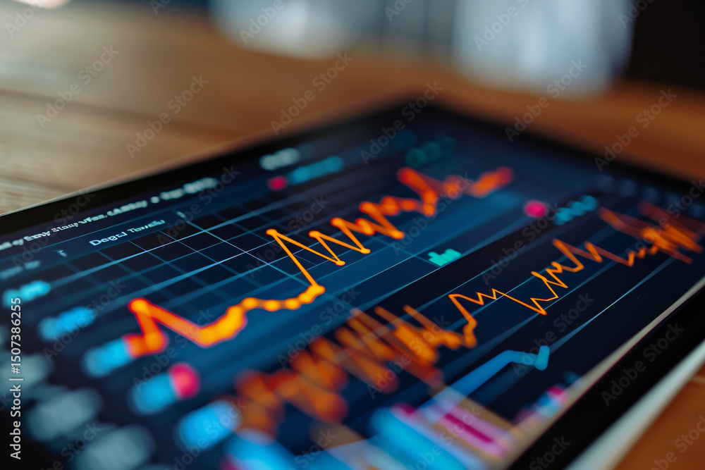Financial Data and Charts on Tablet Financial Data and Charts on Tablet