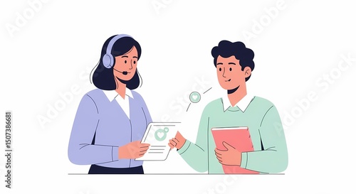Customer Support Giving Document to a Client with Positive Feedback