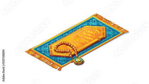 Elegant Prayer Rug with Tasbeeh Beads

