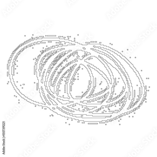 Creative abstract pixel figure.  Shape