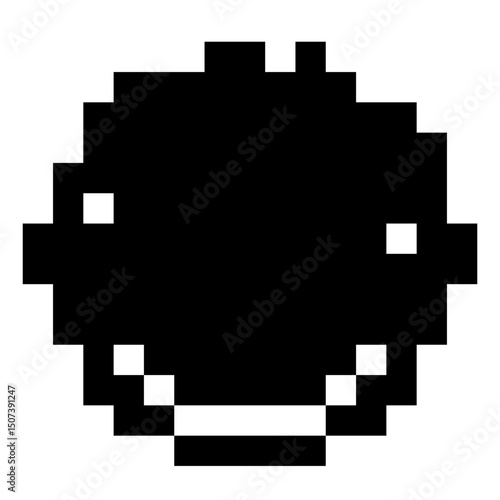 Creative abstract pixel figure.  Happy face
