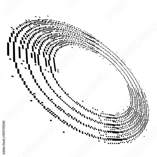 Creative abstract pixel figure.  Circles