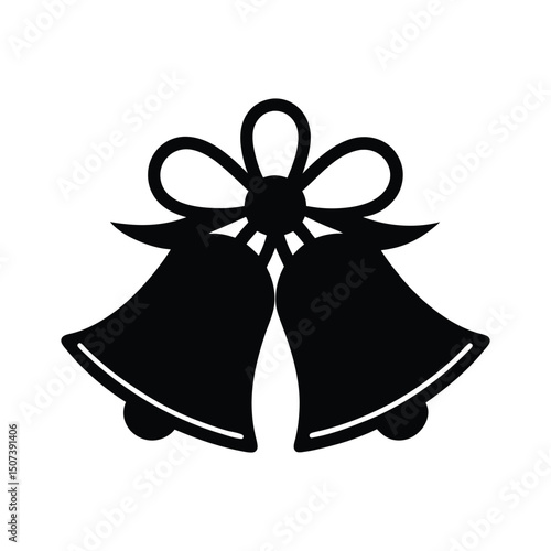 A silhouette bells vector art illustration