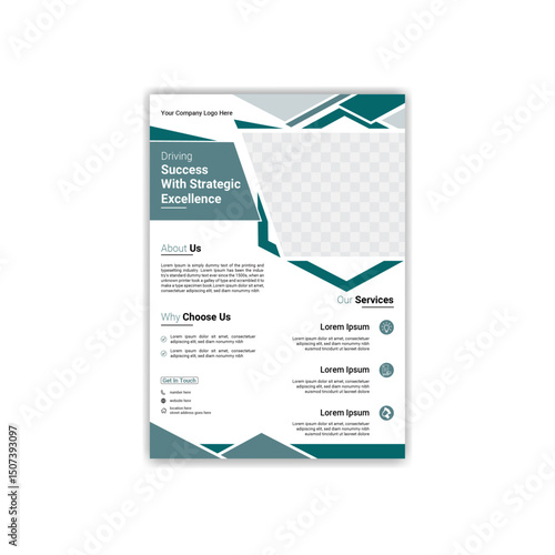 geometric corporate flyer design layout. Vector illustration.
