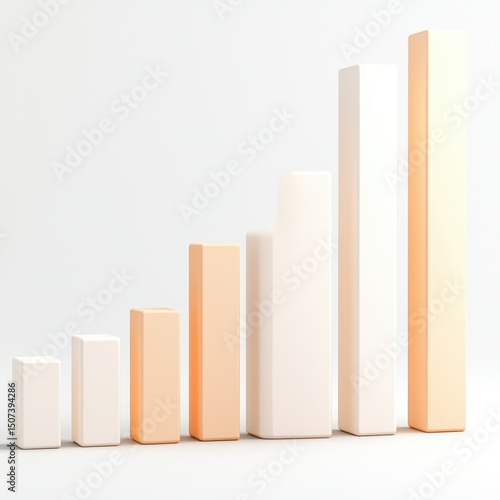 Ascending pastel cubes minimalist growth chart