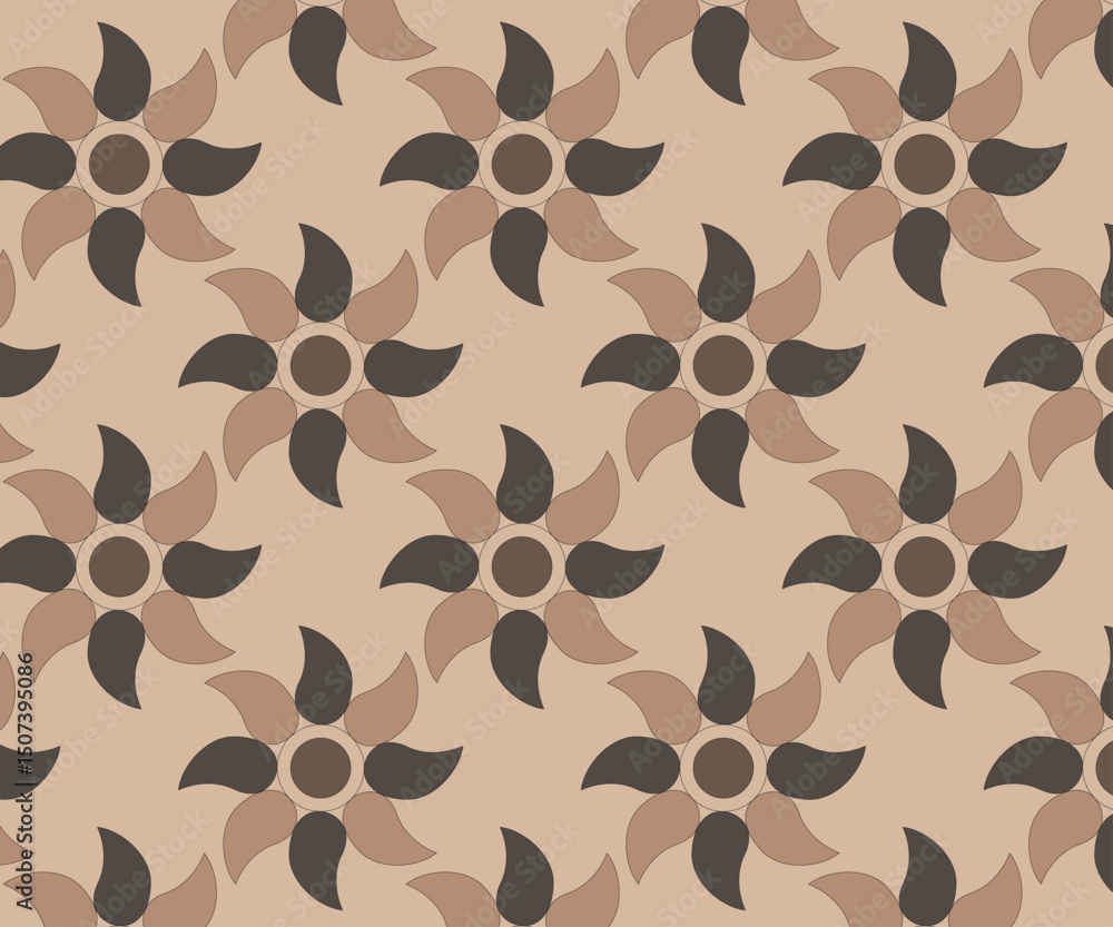 Naklejka premium Seamless Scandinavian-Inspired Vector Pattern with Minimal Shapes and Soft Color Palette for Modern Design