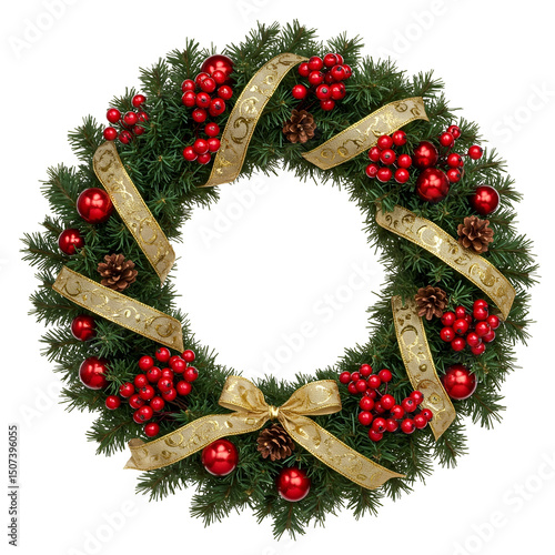 christmas wreath isolated on white