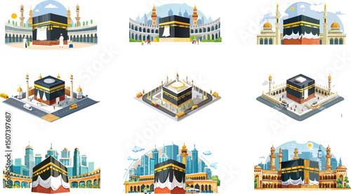 Spiritual Hajj pilgrimage vector