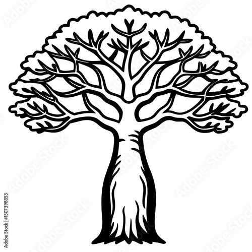 Ancient African Tree Spirit – Vector Illustration