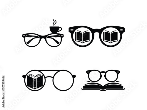 Vector set of stylish sunglasses and eyeglasses for fashion and vision illustration