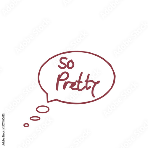 A reddish-brown speech bubble with 