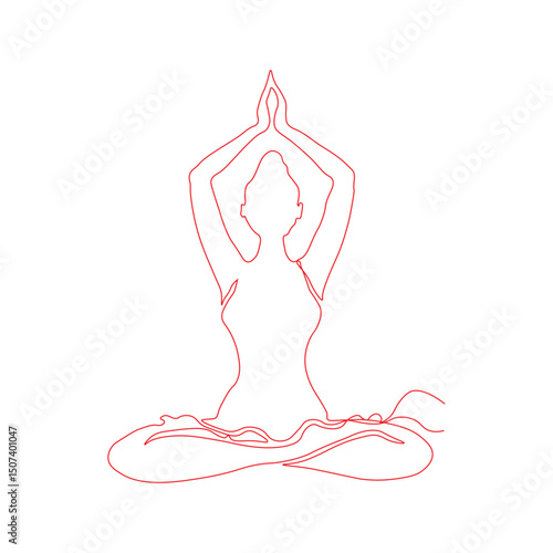 silhouette of yoga woman